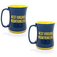 Lot de deux tasses barista sculptées West Virginia Mountaineers de 473 ml