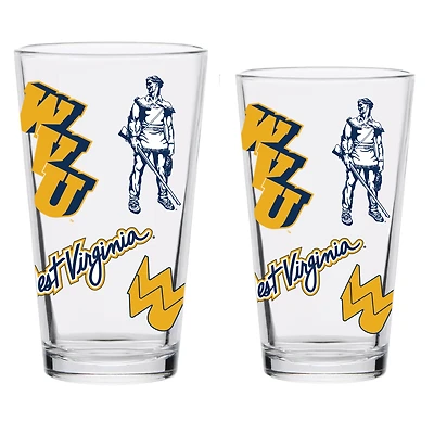 West Virginia Mountaineers 16oz. Vintage Medley Pint Glass Two-Pack
