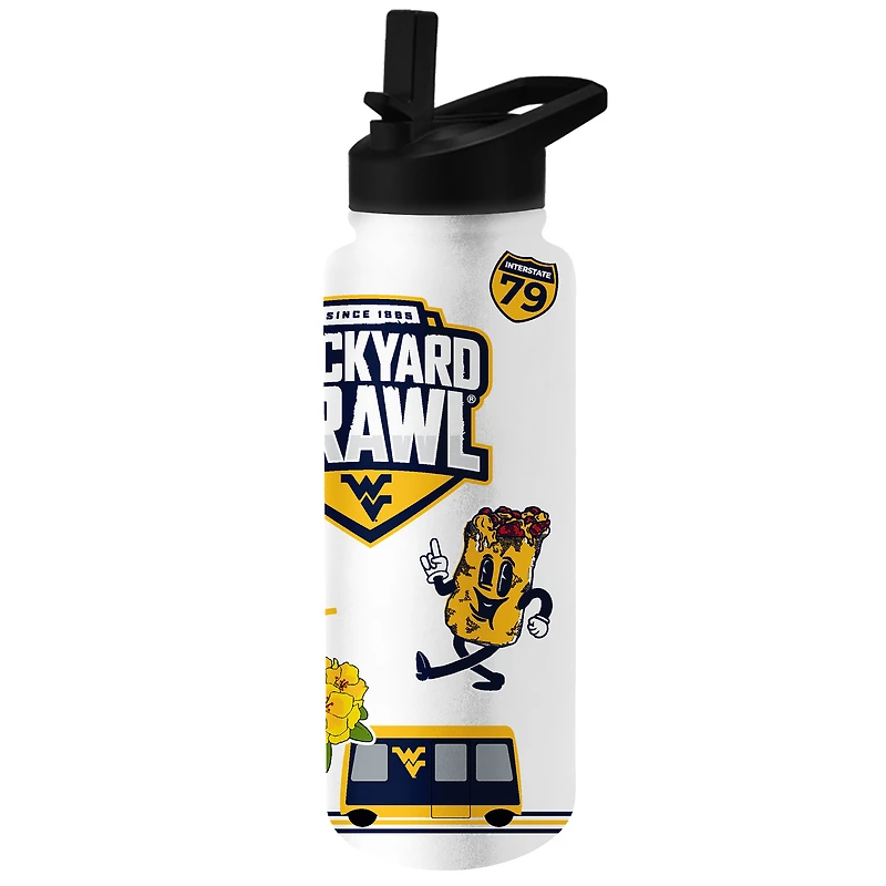 Bouteille désaltérante de 34 oz des West Virginia Mountaineers Backyard Brawl
