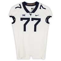 West Virginia Mountaineers Team-Issued #77 White Nike Jersey from the Football Program - Size 48+4