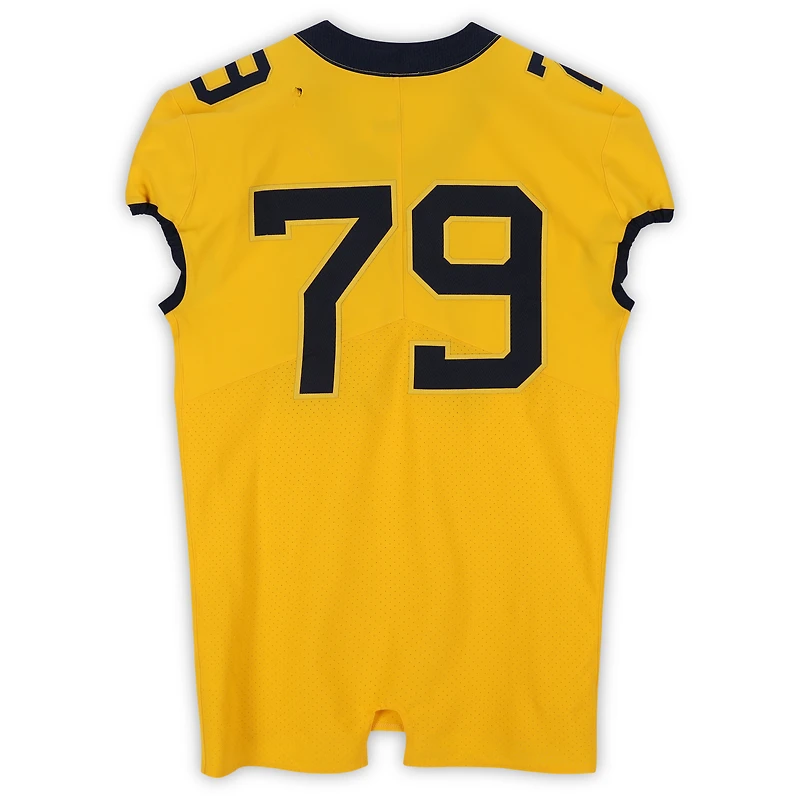 West Virginia Mountaineers Team-Issued #79 Gold Nike Jersey from the Football Program - Size 48+4