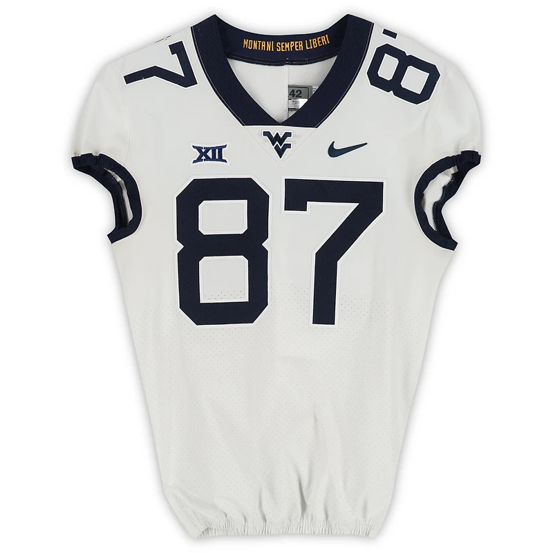 Maillot Nike blanc n° des West Virginia Mountaineers, édition football