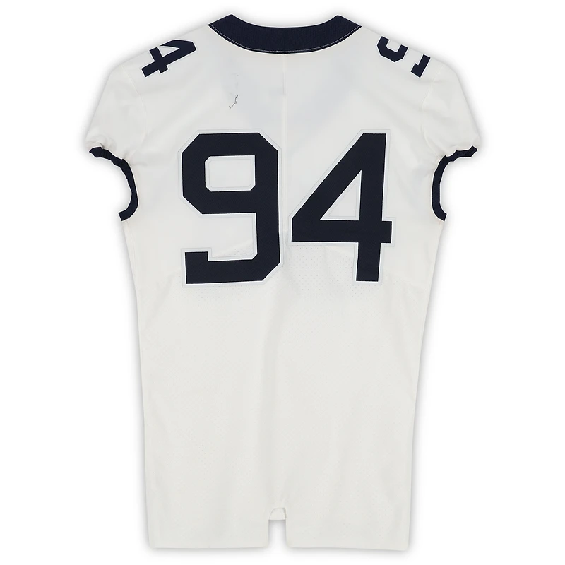 West Virginia Mountaineers Team-Issued #94 White Nike Jersey from the Football Program - Size 46+4