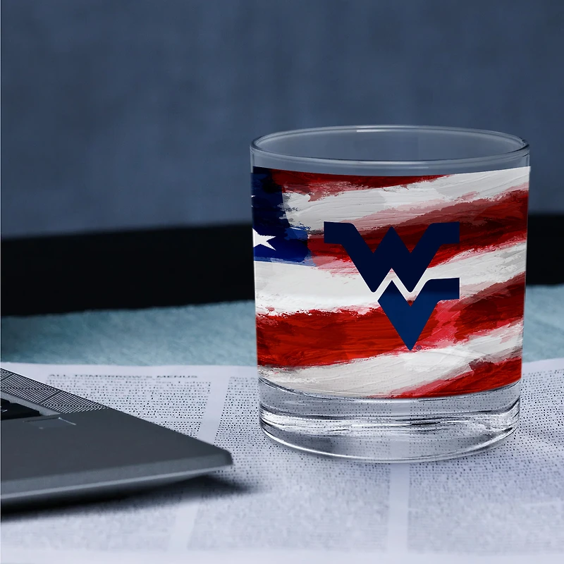 West Virginia Mountaineers Two-Pack 14oz. Americana Rocks Glass Set