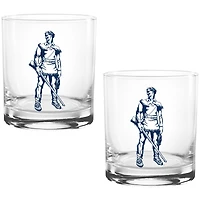 Lot de deux verres à whisky Vault Sketch Rocks de 41 cl des West Virginia Mountaineers