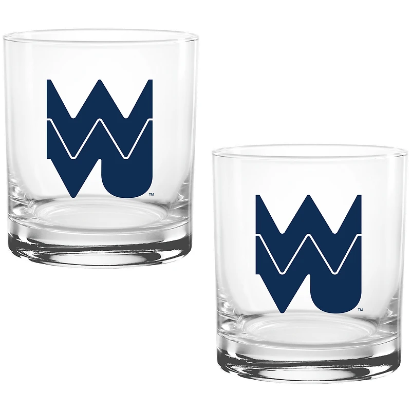 Lot de deux verres à whisky Vault Sketch Rocks de 41 cl des West Virginia Mountaineers