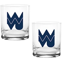 Lot de deux verres à whisky Vault Sketch Rocks de 41 cl des West Virginia Mountaineers