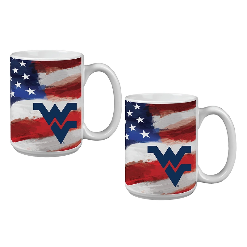 Ensemble de deux tasses américaines West Virginia Mountaineers de 44 cl