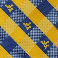 West Virginia Mountaineers Woven Checkered Tie - Navy Blue/Old Gold