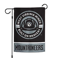 Drapeau de jardin double face WinCraft West Virginia Mountaineers 12'' x 18'' Built On Bravery