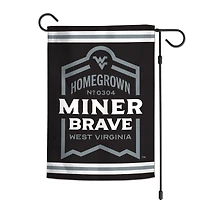 Drapeau de jardin double face WinCraft West Virginia Mountaineers 12'' x 18'' Built On Bravery