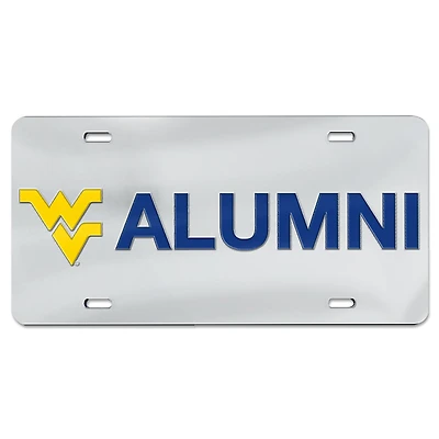 WinCraft West Virginia Mountaineers Alumni Team Logo Plaque d'immatriculation en acrylique découpée au laser