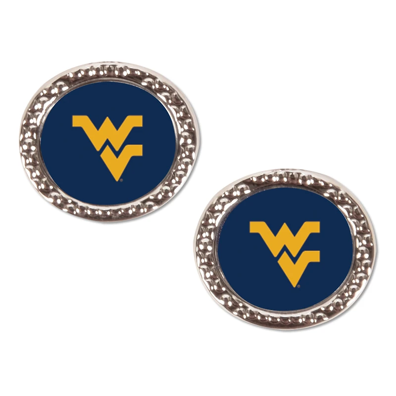 Boucle d'oreille ronde WinCraft West Virginia Mountaineers Team Post