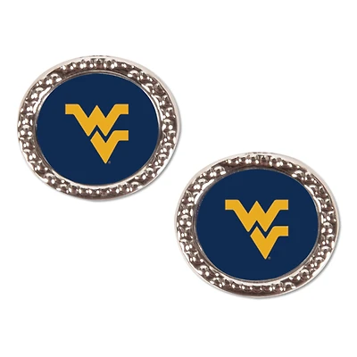 Boucle d'oreille ronde WinCraft West Virginia Mountaineers Team Post