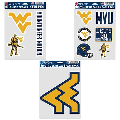 WinCraft West Virginia Mountaineers Three-Pack Fan Decal Set