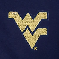 Veste à capuche entièrement zippée sequins Pro Standard bleu marine pour femme des West Virginia Mountaineers Game Day