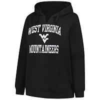 Women's Champion Black West Virginia Mountaineers Plus Heart & Soul Notch Neck Pullover