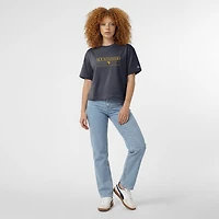 Women's Champion  Navy West Virginia Mountaineers Waist Length Wordmark T-Shirt