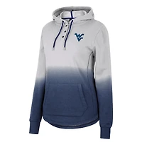 Sweat à capuche Colosseum gris/bleu marine West Virginia Mountaineers Aurelia Dip-Dye pour femme