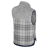 Gilet zippé en sherpa à carreaux Matilda des West Virginia Mountaineers pour femme Colosseum Grey