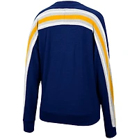 Women's Colosseum Heathered Navy West Virginia Mountaineers Team Oversized Pullover Sweatshirt