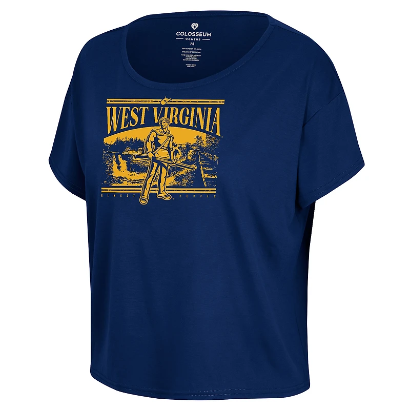 T-shirt pour femme Colosseum Navy West Virginia Mountaineers 2024 Fan Almost Heaven