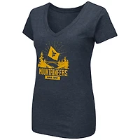 T-shirt à col en V Colosseum Navy West Virginia Mountaineers Fan pour femme