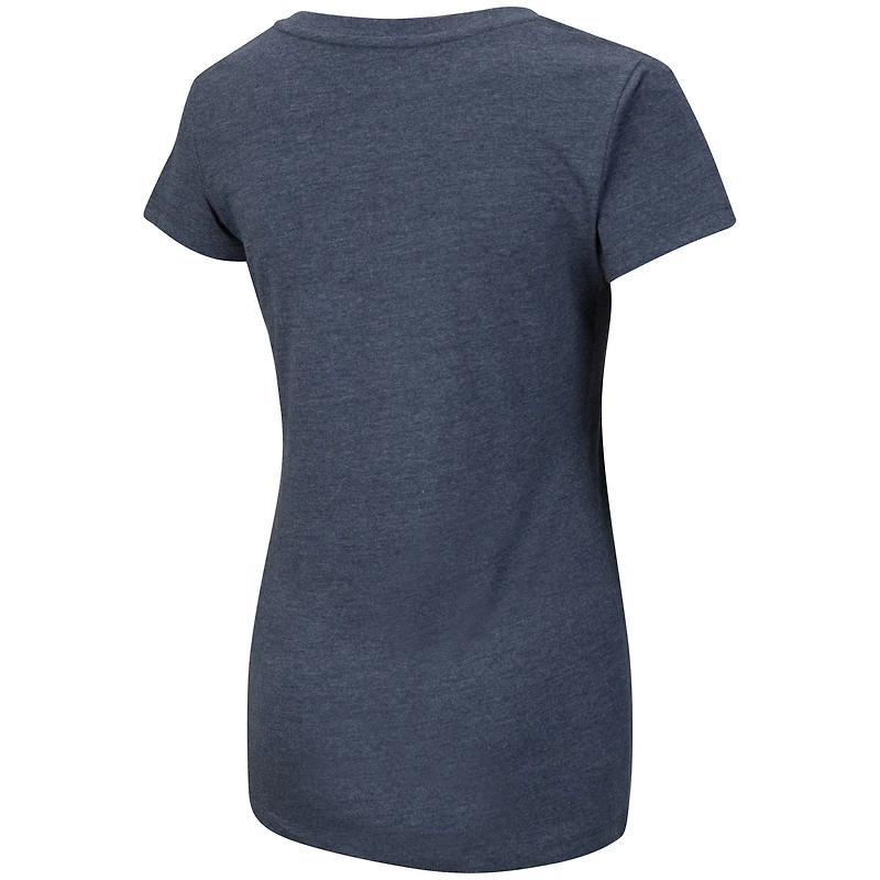 T-shirt à col en V Colosseum Navy West Virginia Mountaineers Fan pour femme