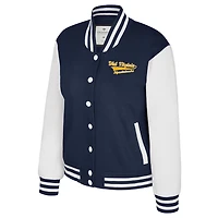 Women's Colosseum Navy West Virginia Mountaineers French Baguette Full Snap Fleece Jacket