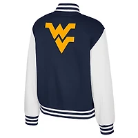 Veste polaire à boutons-pression French Baguette pour femme Colosseum Navy West Virginia Mountaineers