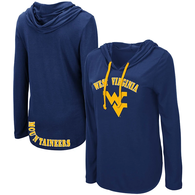 T-shirt à manches longues et capuche léger Colosseum Navy West Virginia Mountaineers My Lover pour femme