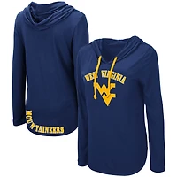 T-shirt à manches longues et capuche léger Colosseum Navy West Virginia Mountaineers My Lover pour femme