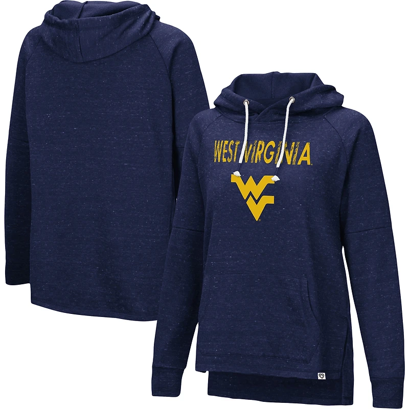 Chandail à capuchon Nollie Raglan Slub pour femmes Colosseum Navy West Virginia Mountaineers