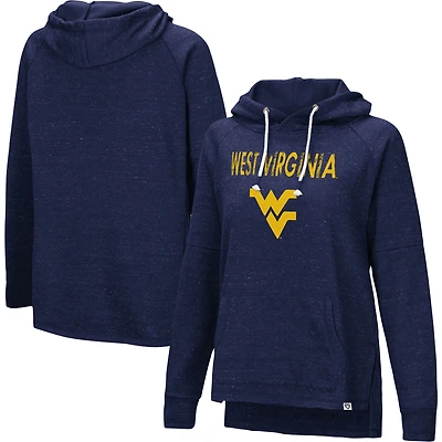Chandail à capuchon Nollie Raglan Slub pour femmes Colosseum Navy West Virginia Mountaineers