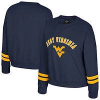 Sweat-shirt en polaire à col rond Splashy bleu marine Colosseum pour femme des West Virginia Mountaineers