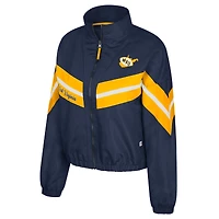 Women's Colosseum  Navy West Virginia Mountaineers Thin Ice Full-Zip Windbreaker