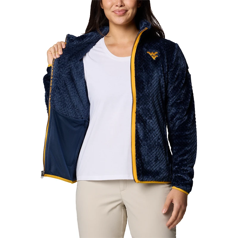 Veste zippée en sherpa Fireside II bleu marine pour femme de Columbia West Virginia Mountaineers