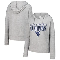 Sweat à capuche court et doux manches longues pour femme Concepts Sport Heather Grey West Virginia Mountaineers Juniper