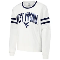 Haut à manches longues en molleton français Borough des West Virginia Mountaineers pour femme Concepts Sport blanc
