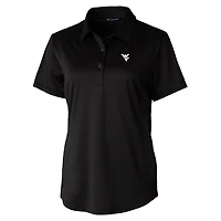 Women's Cutter & Buck Black West Virginia Mountaineers Prospect Textured Stretch Polo