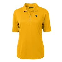 Women's Cutter & Buck Gold West Virginia Mountaineers Virtue Eco Pique Recycled Polo
