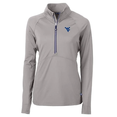 Women's Cutter & Buck West Virginia Mountaineers Adapt Eco Knit Half-Zip Pullover Jacket