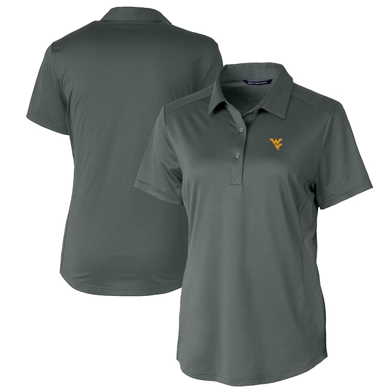 Polo extensible texturé Prospect pour femme, gris, des West Virginia Mountaineers de Cutter & Buck