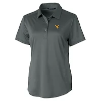 Polo extensible texturé Prospect pour femme, gris, des West Virginia Mountaineers de Cutter & Buck