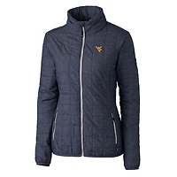 Doudoune zippée intégrale Cutter & Buck Heather Navy West Virginia Mountaineers Rainier Eco pour femme
