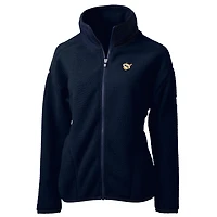 Women's Cutter & Buck Navy West Virginia Mountaineers Cascade Eco Sherpa Full-Zip Fleece Jacket