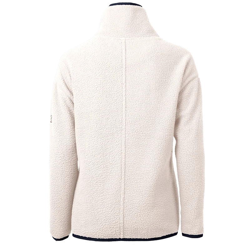 Veste polaire demi-zippée Cascade Eco Sherpa pour femme, coupe-vent et buck, blanche, des West Virginia Mountaineers