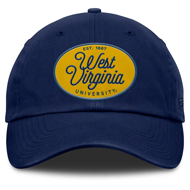 Casquette ajustable Candid pour femme Fanatics bleu marine des West Virginia Mountaineers