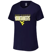 T-shirt à col rond mince taille plus pour femmes Fanatics Navy West Virginia Mountaineers