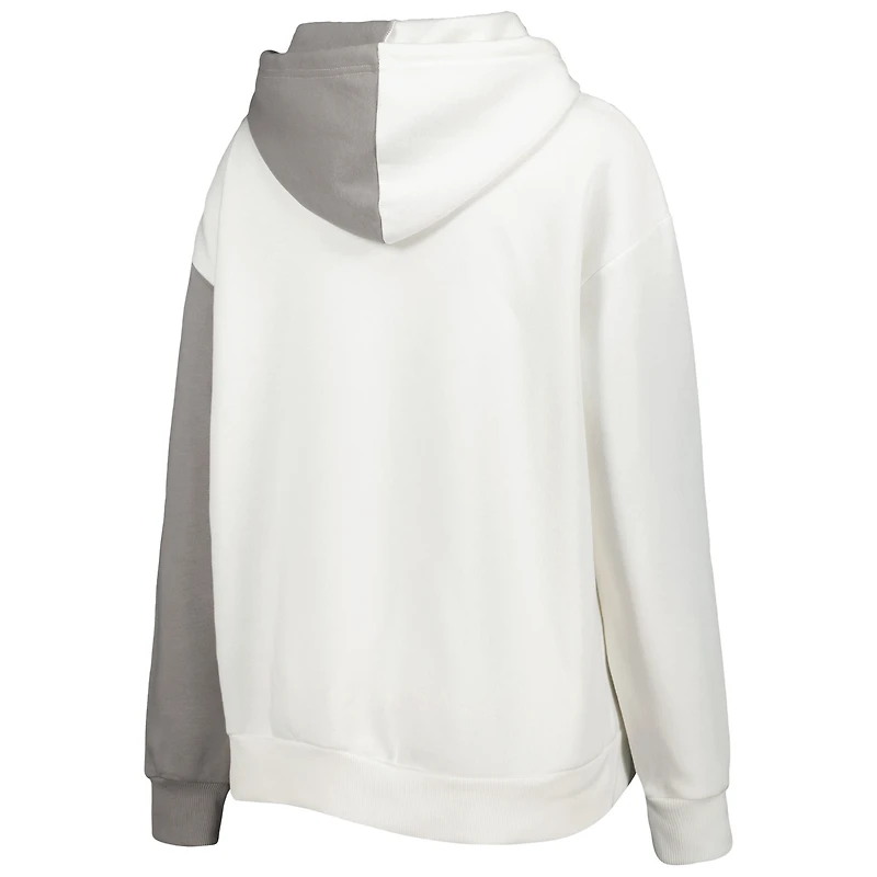 Sweat à capuche fendu Gameday Couture Mountaineers gris/blanc pour femme